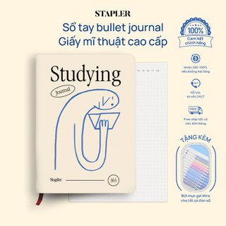   TẶNG BÚT  Sổ Tay Ghi Chép A5 Giấy Cao Cấp STAPLER 180 trang kem 100GSM - Sổ Kế Hoạch Bìa cứng vẽ chì đa dụng 