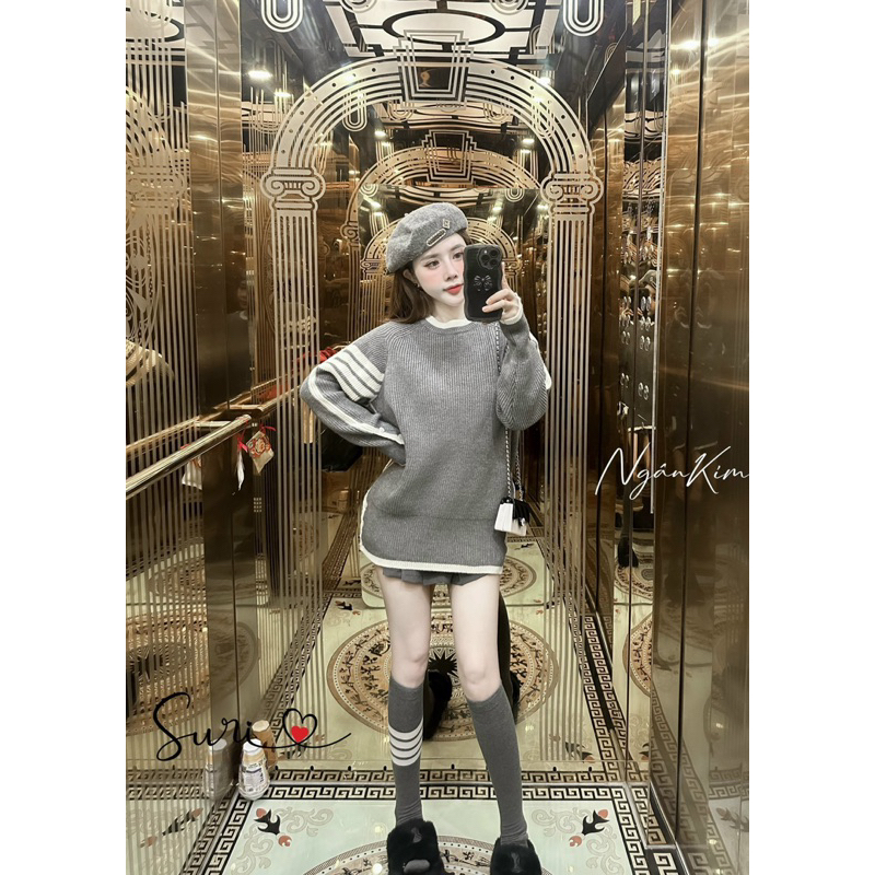 Len thom viền sọc tay