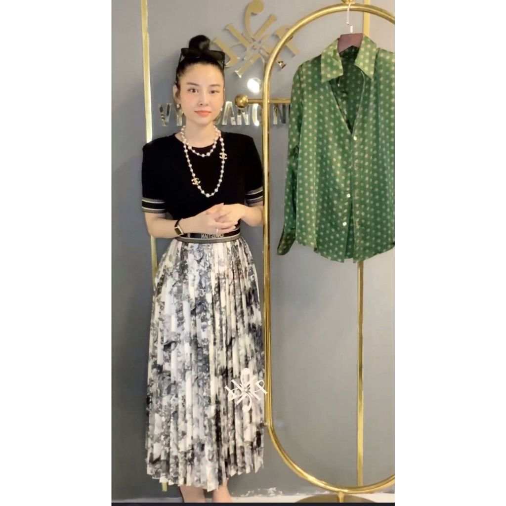 Váy thiết kế áo liền chân váy xếp ly K40