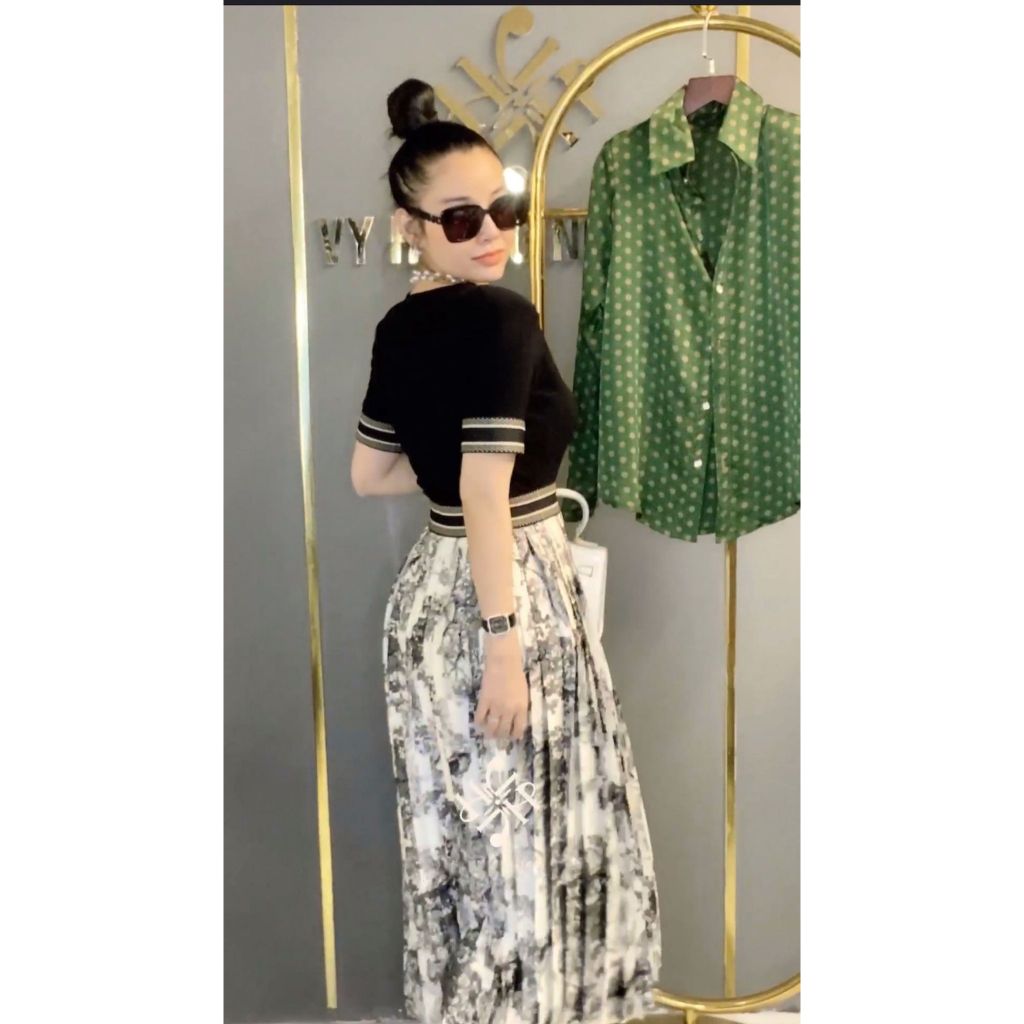 Váy thiết kế áo liền chân váy xếp ly K40