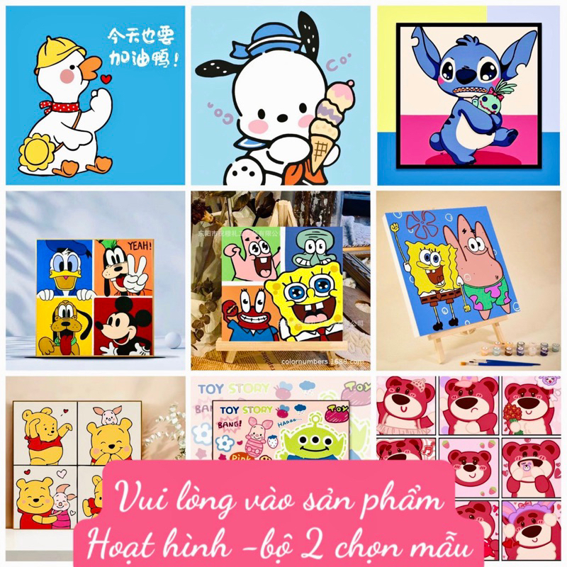 TRANH SỐ HÓA, TRANH TÔ MÀU THEO SỐ SƠN DẦU 20*20CM