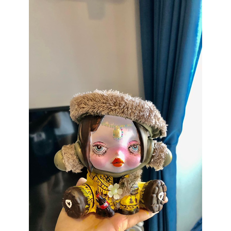 Tượng tô màu SKULLPANDA SIÊU HOT thạch cao size lớn 18-24cm