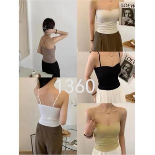 Áo hai dây kèm áo ngực Thái lan 1360 vải thun lạnh mềm mát cup ngang sexy