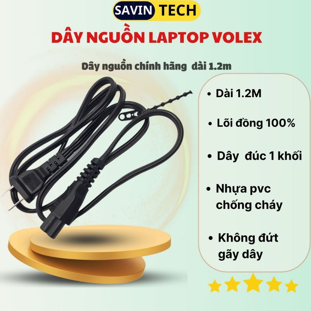 Dây nguồn laptop 3 chấu volex chuyên dùng cho sạc laptop