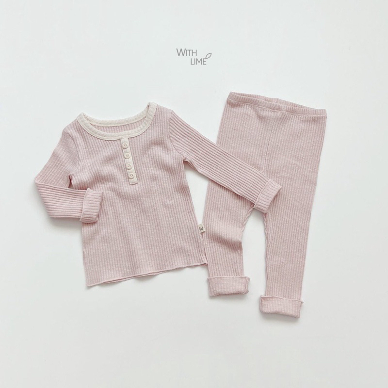 Bộ thu đông bé trai, bé gái, set bộ quần áo dài tay chất tăm lạnh 4 cúc cho bé