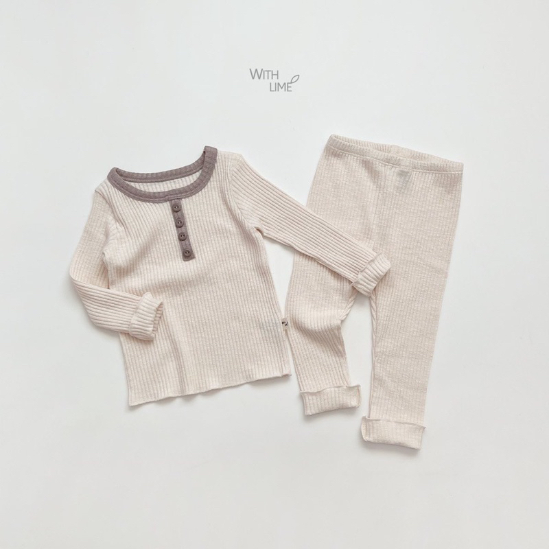 Bộ thu đông bé trai, bé gái, set bộ quần áo dài tay chất tăm lạnh 4 cúc cho bé