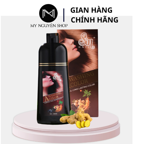 Dầu gội đổi màu tóc Sin Hair 500ml đen tự nhiên Tặng mặt nạ tóc Sin Hair