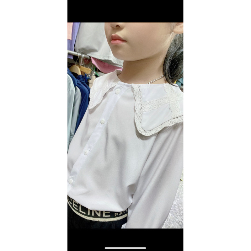 Áo sơmi bé gái, áo sơmi cho bé gái cổ sen chất liệu cao cấp đủ size cho bé 25-35kg Trang Xô Kids