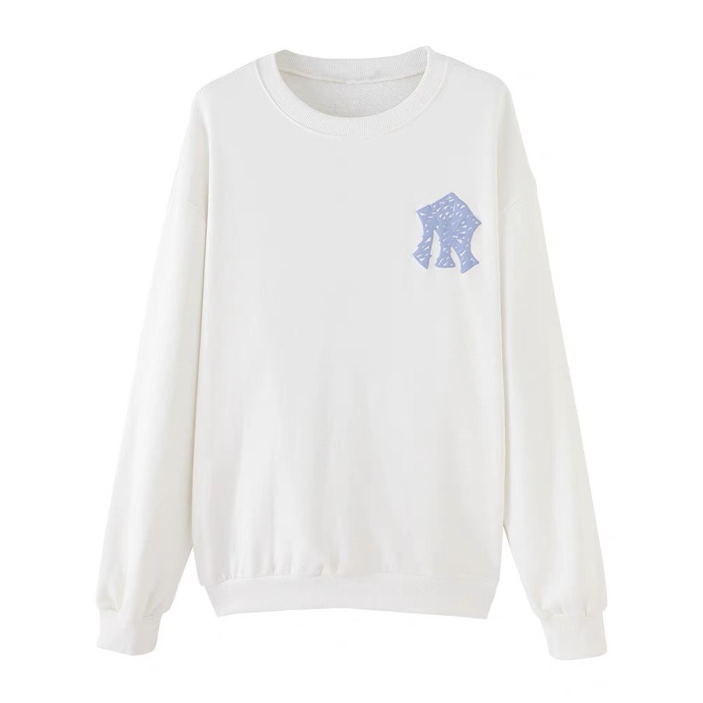 Áo Sweater nỉ da cá logo MLB xanh hai màu đen trắng, áo nỉ nam nữ đẹp may kĩ, áo nỉ đôi, áo nỉ đẹp