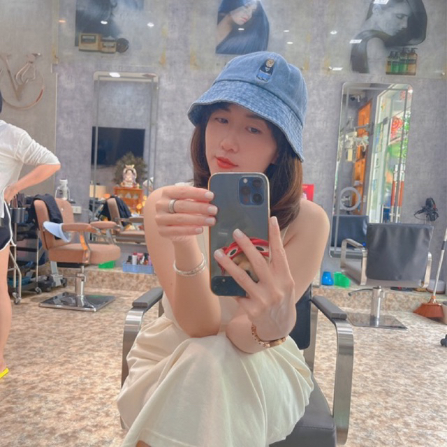 Mũ Bucket Jeans Wash Meowist Cao Cấp, Mũ Nón Bucket Logo Gấu Form Unisex