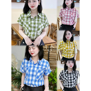 Tn0140 áo sơ mi kẻ túi ngực