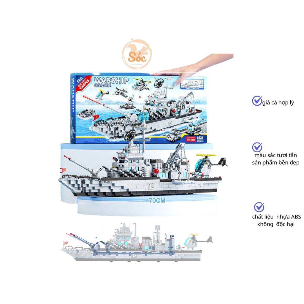 Đồ Chơi Xếp Hình Chiến Hạm 1560 Mảnh, đồ chơi trẻ em Tàu Chiến, BỘ ĐỒ CHƠI  XẾP HÌNH TÀU CHIẾN,đồ chơi trí tuệ