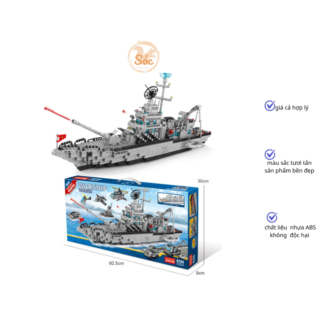 Đồ Chơi Xếp Hình Chiến Hạm 1560 Mảnh, đồ chơi trẻ em Tàu Chiến, BỘ ĐỒ CHƠI  XẾP HÌNH TÀU CHIẾN,đồ chơi trí tuệ