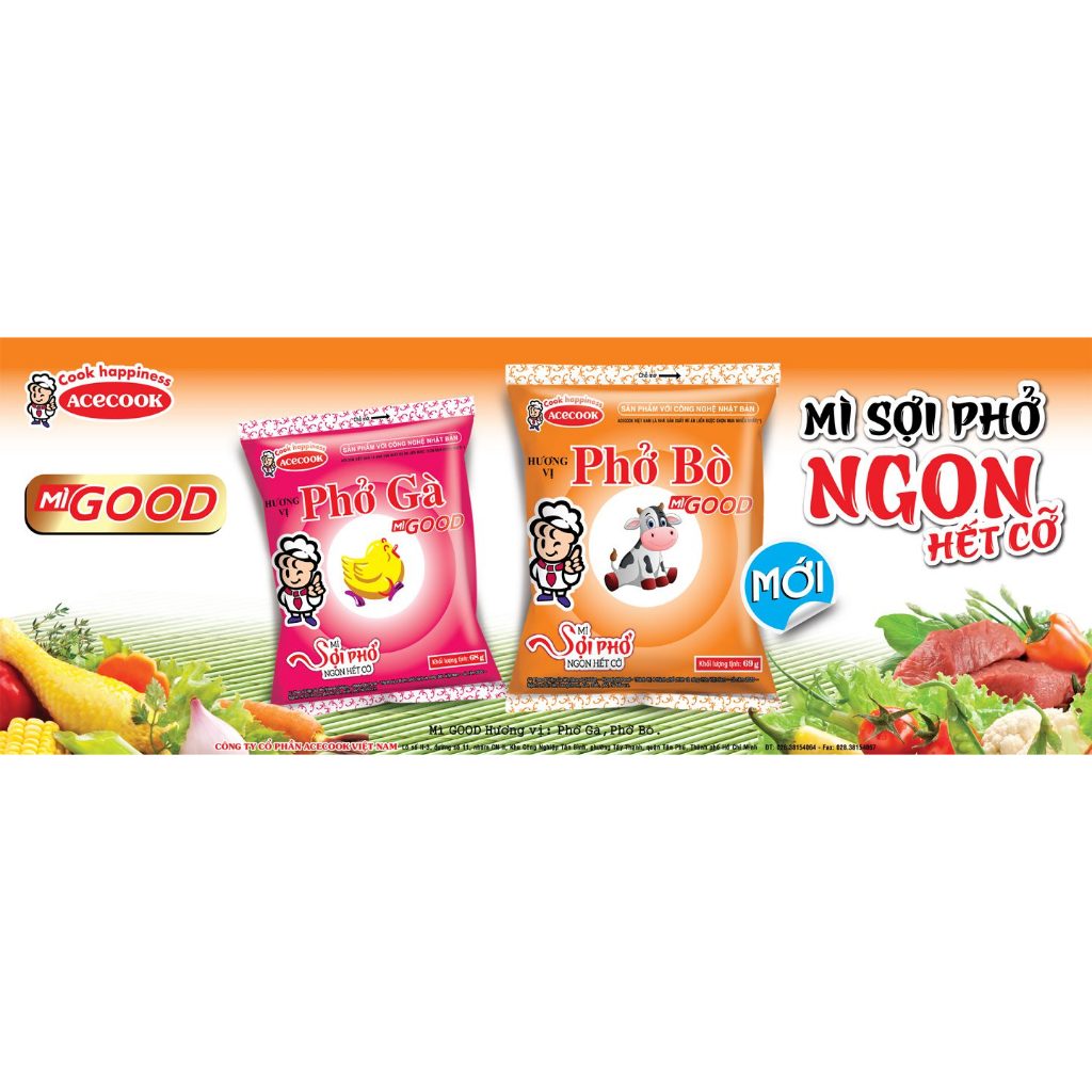 Phở bò - phở gà Good Acecook | Combo 5 gói x68gram