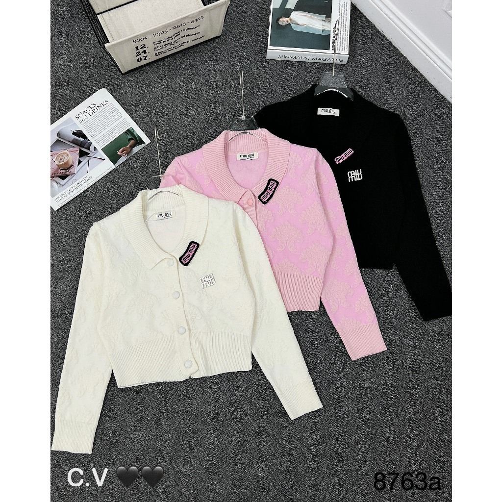 Áo len mtg tay bồng Miu đính đá hàng QCL1