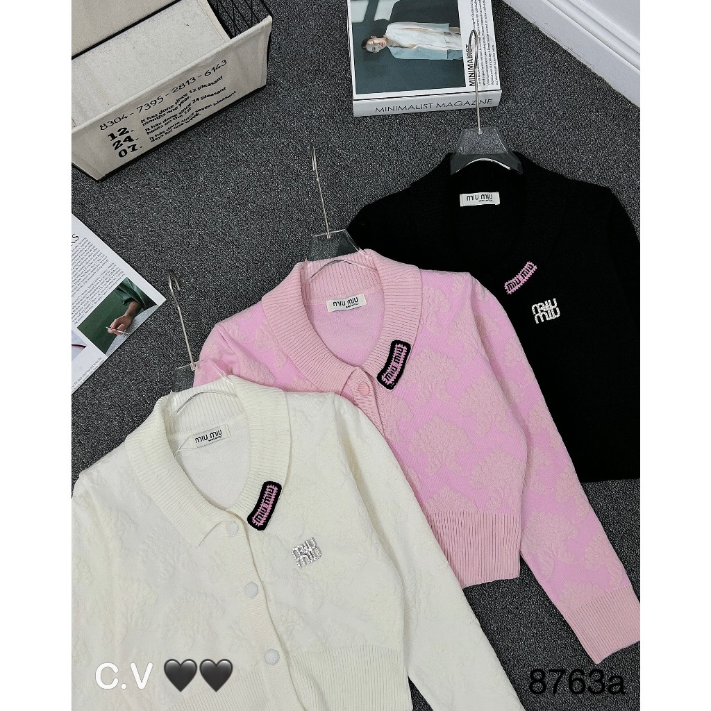 Áo len mtg tay bồng Miu đính đá hàng QCL1