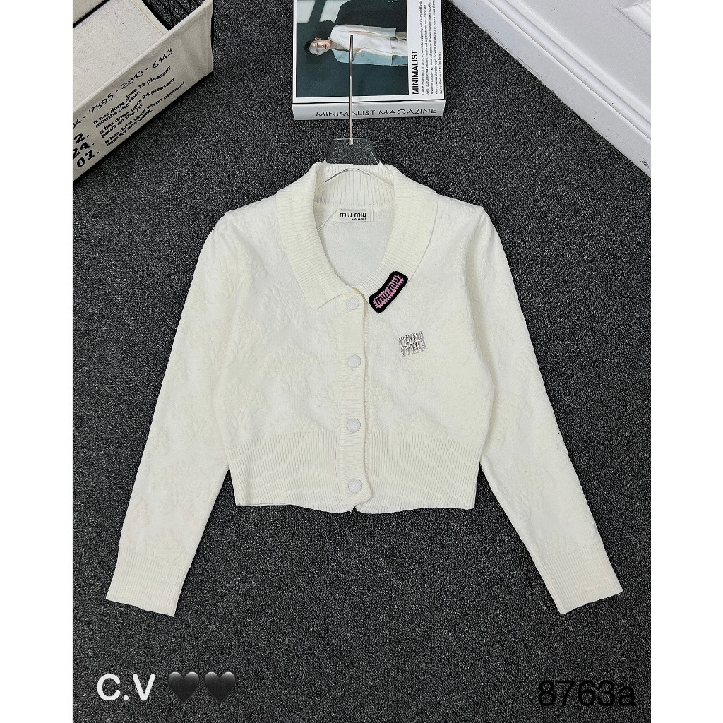 Áo len mtg tay bồng Miu đính đá hàng QCL1