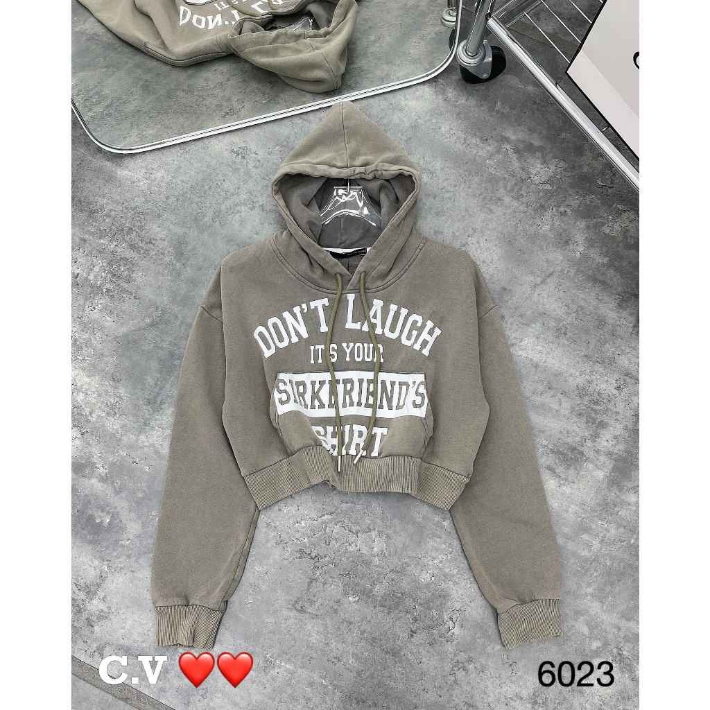 Áo hoodie dáng ngắn crotop dành cho nữ hàng QCL1