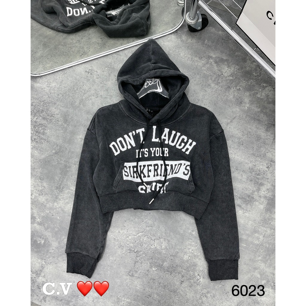 Áo hoodie dáng ngắn crotop dành cho nữ hàng QCL1
