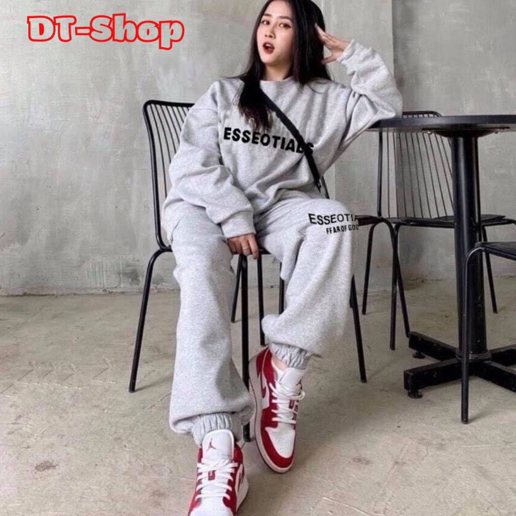 Bộ Đồ Bộ Nỉ Nam Nữ Dày Dặn Cho Mùa Đông Quần jogger ống bo form rộng phong cách hàn quốc - dt_shop M03