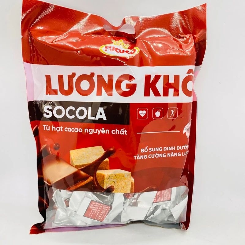Lương khô hạt óc chó, hạnh nhân, sôcôla Phú Cường túi 400g