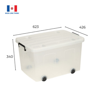 Thùng AS-6550 Nhựa Long Thành 65L L623 x W426 x H340 ± 10mm