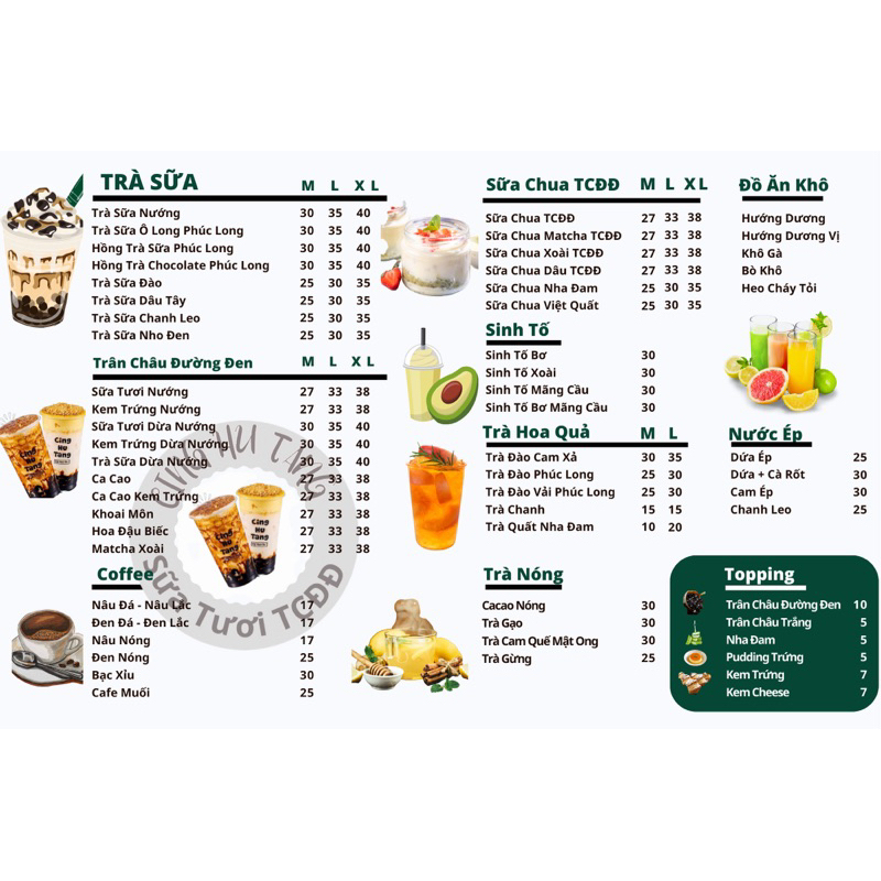Menu Fomex Theo Yêu Cầu