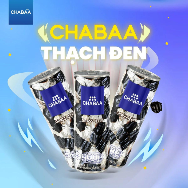 Sương Sáo Lon Có Thạch CHABAA Thái Lan Thùng 24 Lon 230 ml