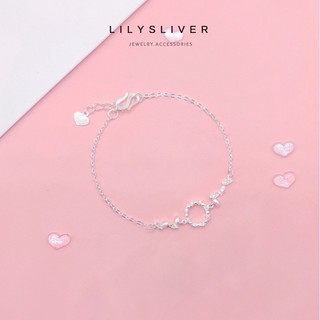 Lắc tay / Vòng tay bạc lá tròn chất liệu bạc ta - Lily Silver