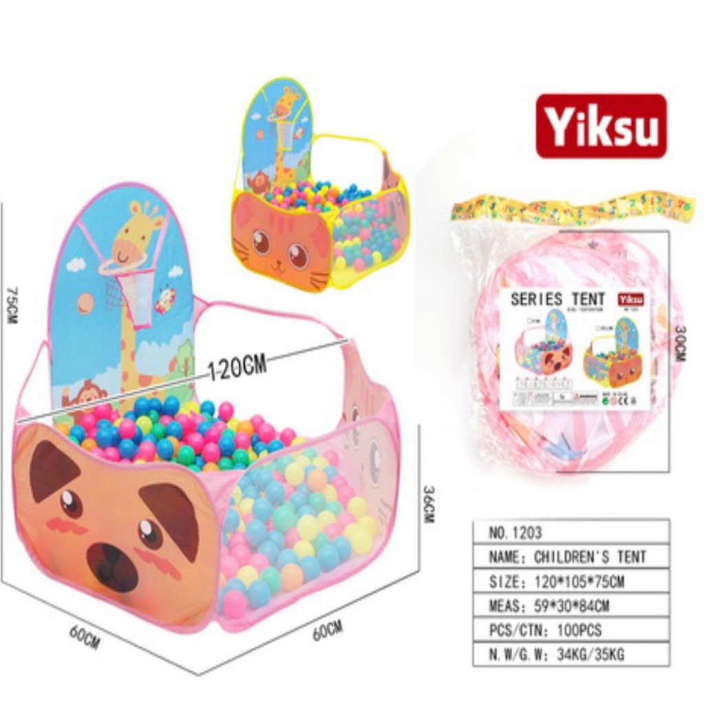 Combo Lều Bóng Quây Bóng Tặng Kèm 100 Bóng Cho Bé