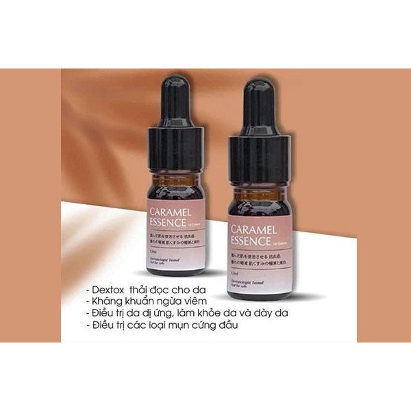Serum Caramel Essence Nhật Bản 💜 Tinh chất NGỪA MỤN XOÁ THÂM detox CARAMEL 5ml