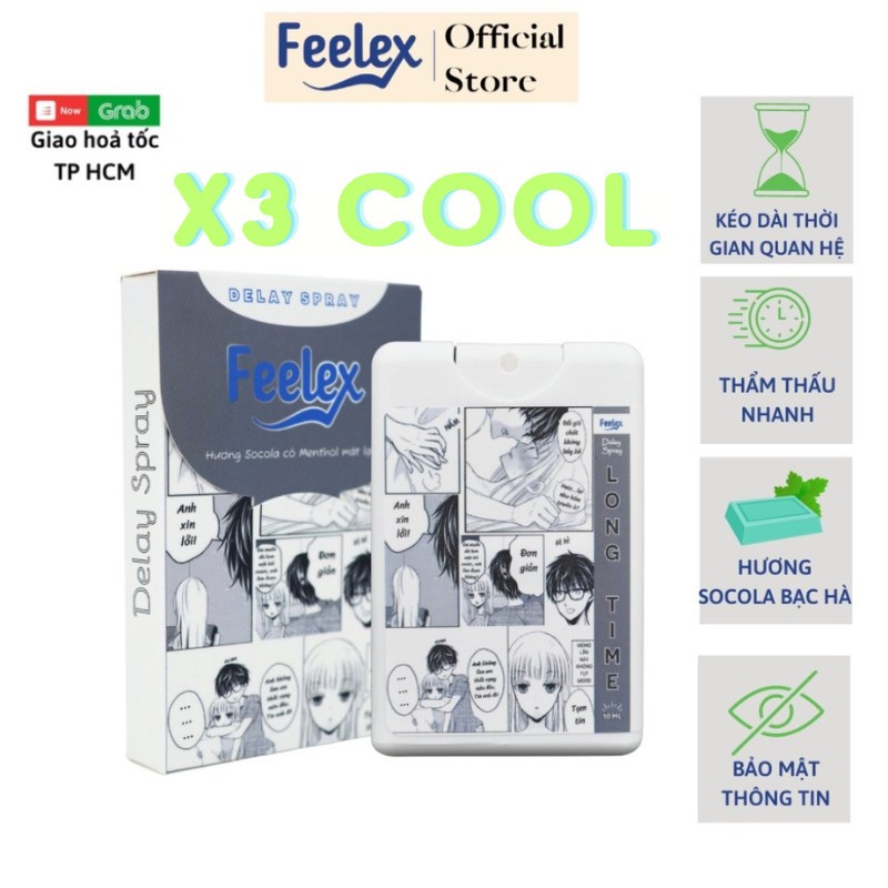 Xịt tăng lực Feelex hương socola gấp 3 lần độ lạnh gấp 3 lần thời gian cho nam giới - lọ 10ml