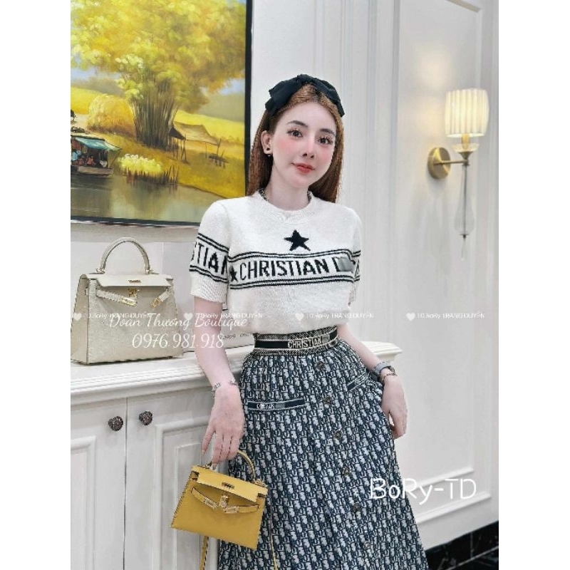 Áo len ngắn tay chữ D ngôi sao hàng QCL1