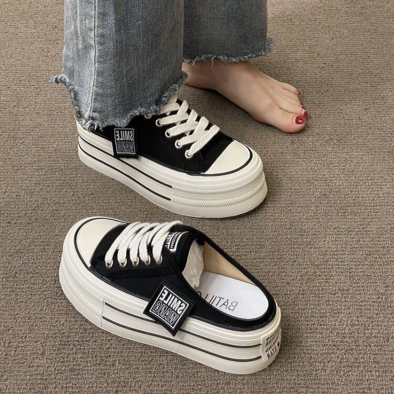 Giày sục nữ smile kiểu mới đế bằng 5cm mẫu giày hở gót HOT năm 2023.