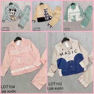 [Hàng Cao Cấp Có Size] Bộ Pijama Lụa Mango Dài Tay Thu Đông - Bộ Mặc Nhà Lụa Cao Cấp Mềm Mát Thoái Mái Chuẩn Size