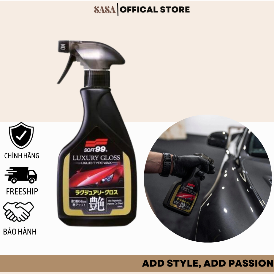 Chai xịt phủ bóng sơn xe ô tô, chống bám nước Luxury và Fukupika của Soft99 ( Phủ Bóng Nhanh )