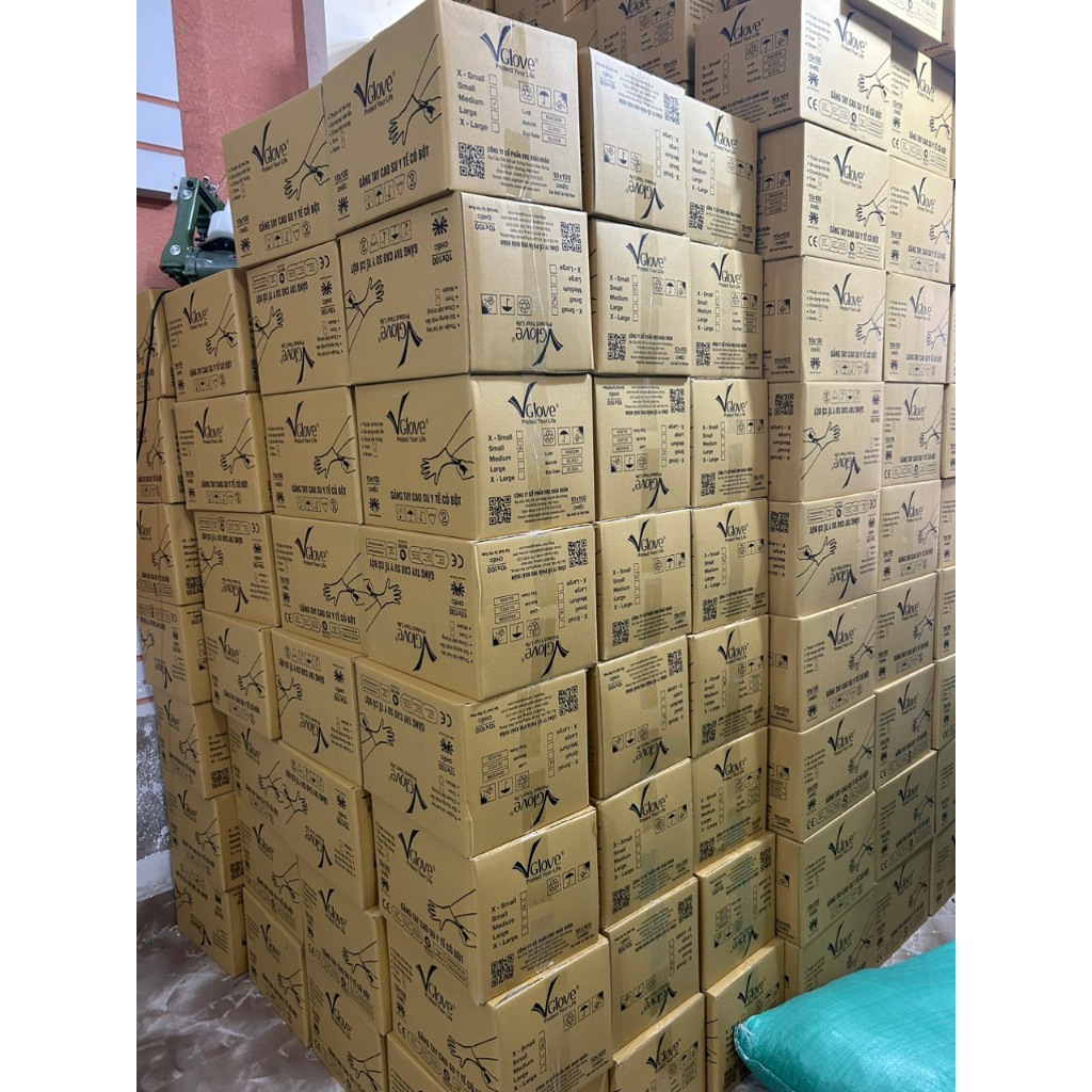 Găng Tay Vglove Latex Có Bột Màu Trắng - Thương Hiệu Vglove