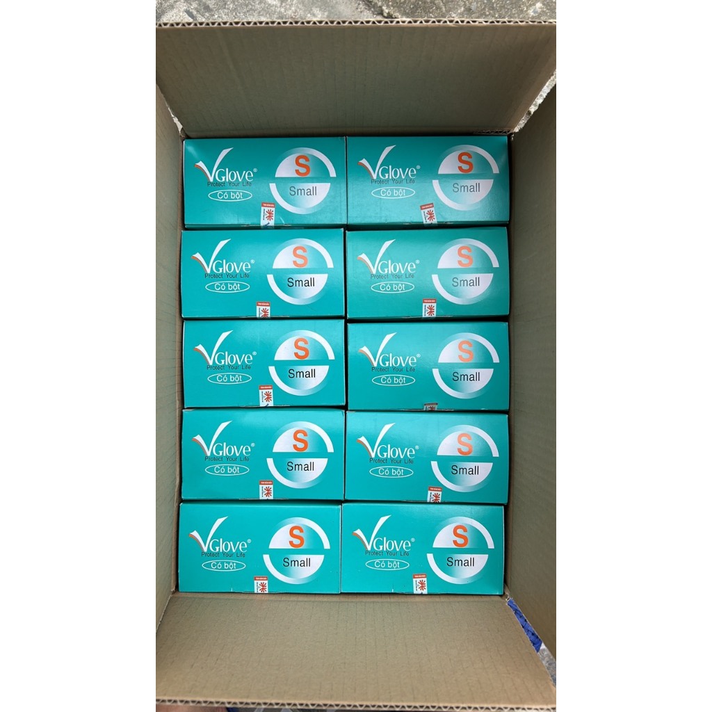Găng Tay Vglove Latex Có Bột Màu Trắng - Thương Hiệu Vglove