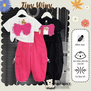 Bộ đồ áo phông quần ống hộp Tiny Winy S137 cá tính cho bé gái