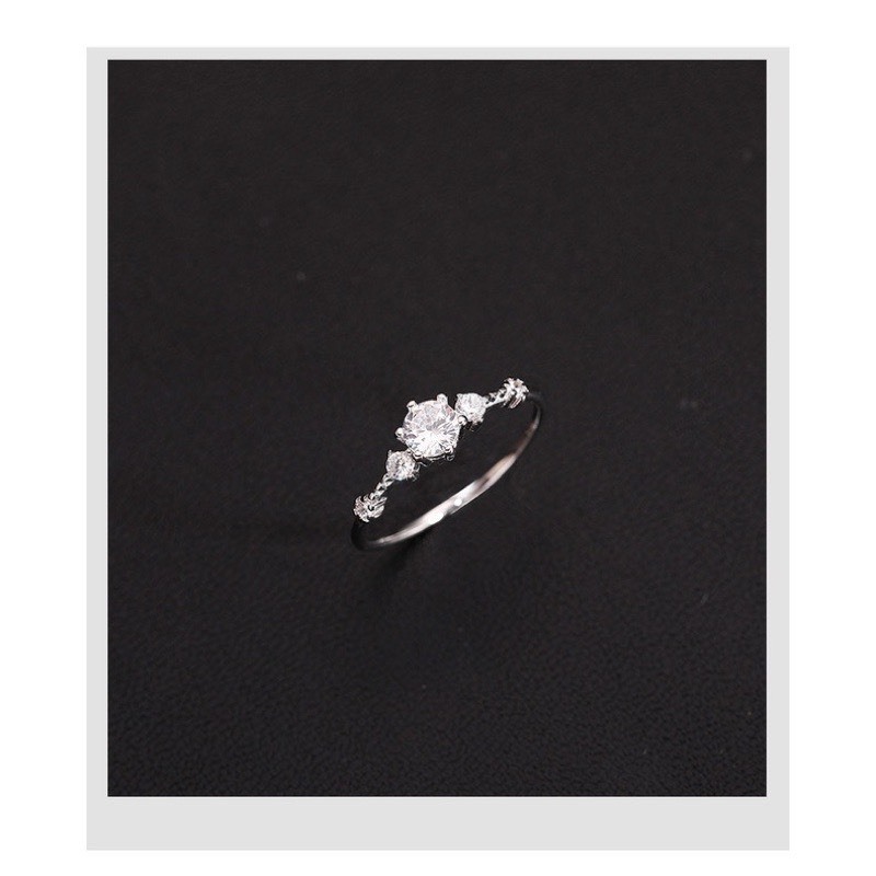 Nhẫn bạc snow đính đá chất liêu bạc ta - Lily Silver