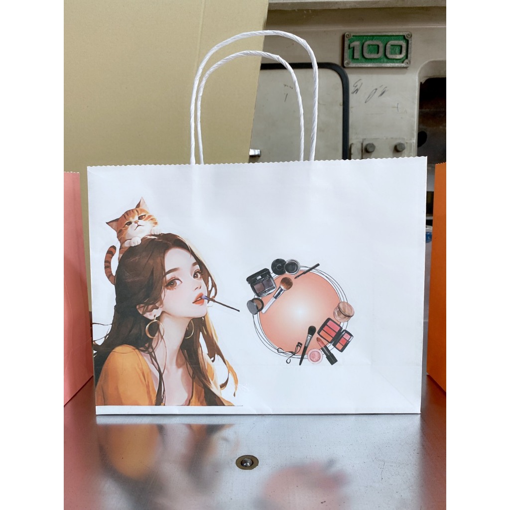 10 TÚI GIẤY KRAP NHẬT IN MÀU CAO CẤP cao 20 ngang 27 rộng hông 8 cm