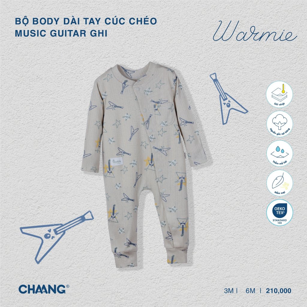 Bộ Body Dài Tay Cúc Chéo Music CHAANG AW23D12