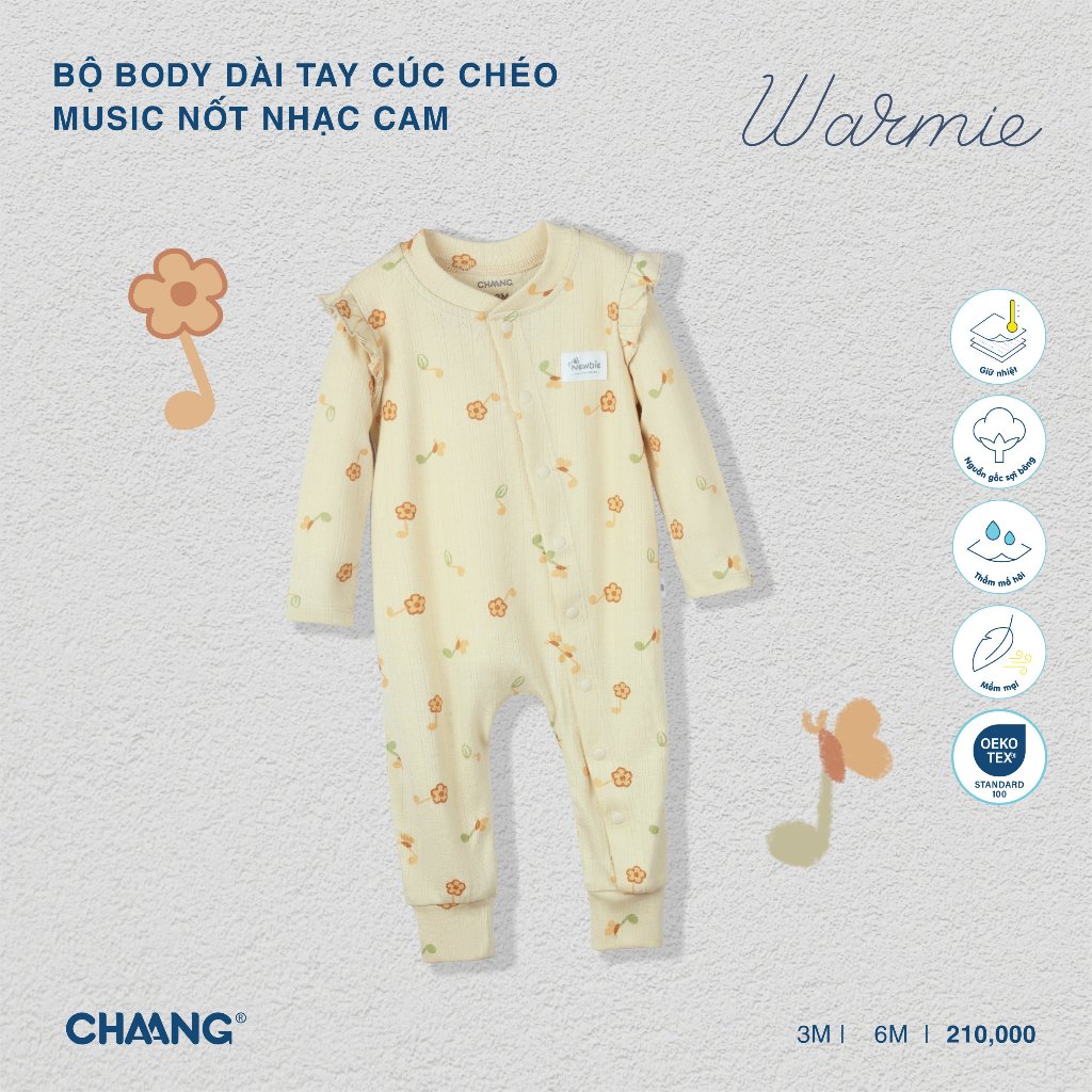 Bộ Body Dài Tay Cúc Chéo Music CHAANG AW23D12