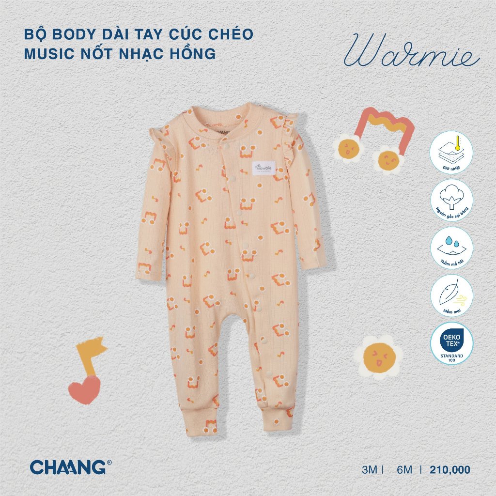 Bộ Body Dài Tay Cúc Chéo Music CHAANG AW23D12