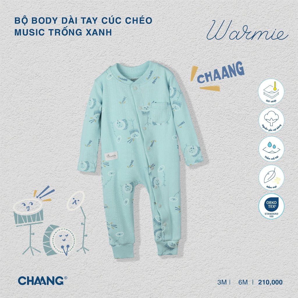 Bộ Body Dài Tay Cúc Chéo Music CHAANG AW23D12