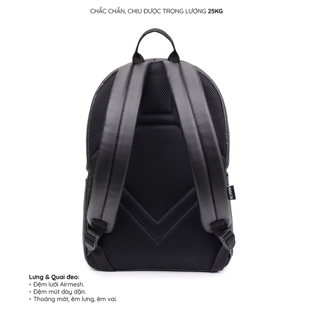 Balo Da PU Heritage Backpack Đi Học Nam Nữ Chống Thấm Tốt Đựng Vừa Lap 15,6inch Mỏng_Bảo Hành Trọn Đời Scarab
