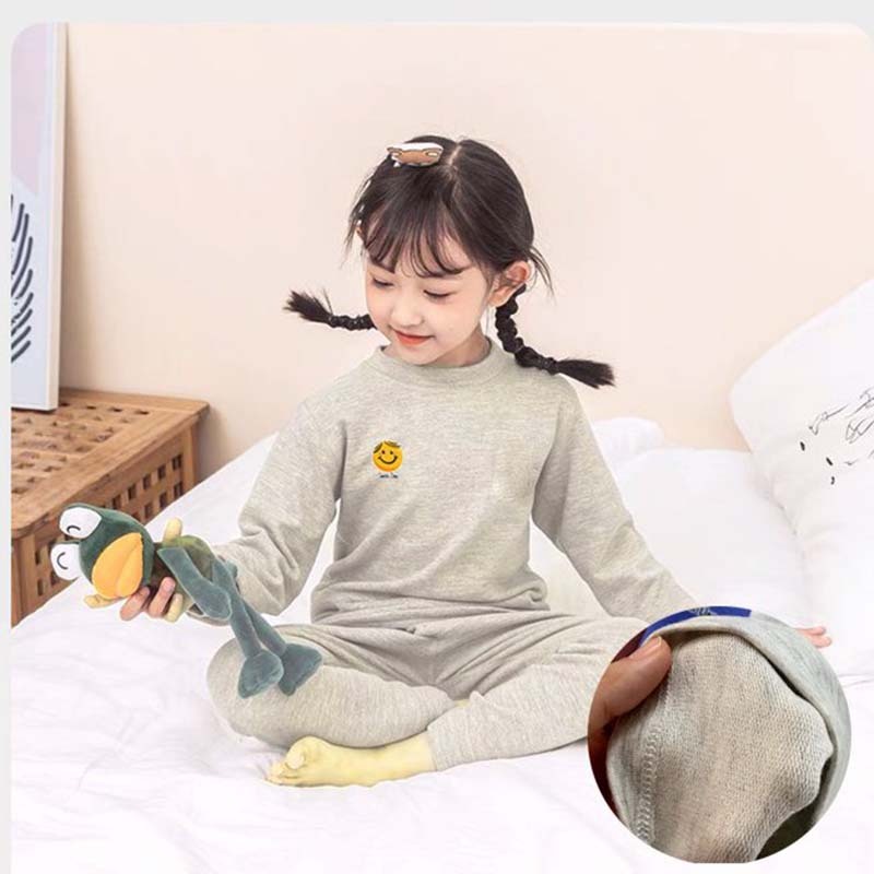 Đồ bộ dài tay thu đông cho bé MEDOKIDS chất da cá lụa hình mặt cười , quần áo cho bé từ 10- 32kg