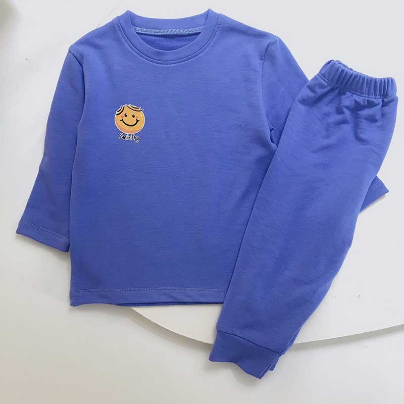 Đồ bộ dài tay thu đông cho bé MEDOKIDS chất da cá lụa hình mặt cười , quần áo cho bé từ 10- 32kg