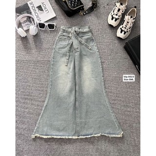 Chân váy jean đuôi cá kèm dây thắt - 8023/8024