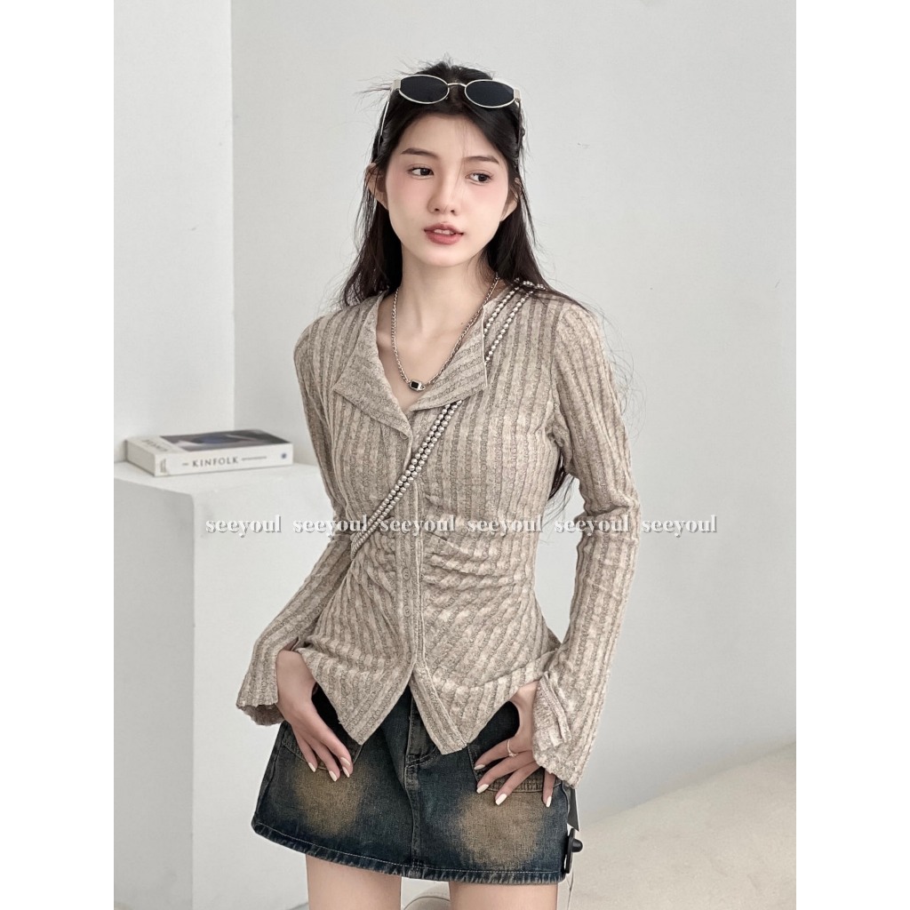 Áo len kiểu nhún ngực basic-4456